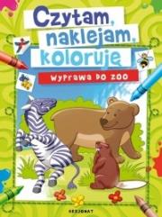 Okładka książki Czytam, naklejam, koloruję. Wyprawa do zoo