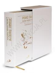 Okładka książki Pismo Święte ST i NT etui, skóra biała