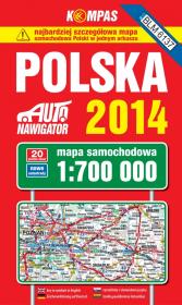 Polska 2014 Mapa samochodowa 1:700 000. Autor: Opracowanie zbiorowe. Dadada.pl Okładka książki Polska 2014 Mapa samochodowa 1:700 000
