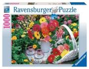 Okładka książki Puzzle 1000 Herbatka wśród kwiatów