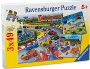 Okładka książki Puzzle 3 x 49 . Samoloty i auta