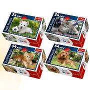 Okładka książki Puzzle Słodkie pupile - Puzzle Mini 54 (mix wzorów)