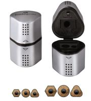 Okładka książki Temperówka Grip 2001 srebrna FABER CASTELL