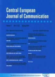 Opakowanie Central European Journal of Communication 7 1(12)Spring 2014