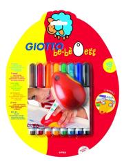Flamastry Giotto BeBe Jajko 8 kolorów. Wydawca: Fila. Dadada.pl Opakowanie Flamastry Giotto BeBe Jajko 8 kolorów
