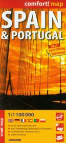 Opakowanie Hiszpania i Portugalia laminowana mapa samochodowa 1:1 100 000