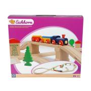 Kolejka drewniana 45 elementów. Wydawca: Eichhorn. Dadada.pl Opakowanie Kolejka drewniana 45 elementów