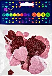 Naklejki z pianki serca brokat 30szt. Autor: KSPI-062. Dadada.pl Okładka książki Naklejki z pianki serca brokat 30szt