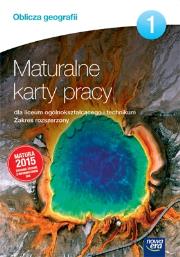 Okładka książki Oblicza geografii 1 Maturalne karty pracy Zakres rozszerzony Szkoły ponadgimnazjalne LO 1 KP ZR