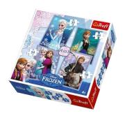 Okładka książki Puzzle 4w1 Frozen TREFL