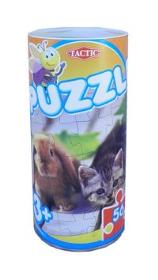 Opakowanie Puzzle w puszce 56 elementów Królik i kot