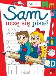 Sam uczę się pisać. Autor: Dorota Skwark. Dadada.pl Okładka książki Sam uczę się pisać