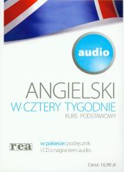 Okładka książki W 4 tygodnie  angielski biały audio REA