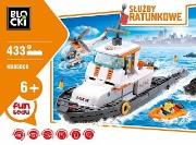 Okładka książki Klocki Blocki Słuzby ratunkowe Patrolowiec 433 elementy