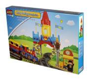 Opakowanie Klocki JIXIN Mały Pociąg i przyjaciele 79 elementów