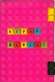 Okładka książki Notes silikonowy A5 Unipap Blocks w kratkę 100 kartek ciemny róż