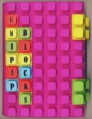 Okładka książki Notes silikonowy A6 Unipap Blocks w kratkę 100 kartek fioletowy