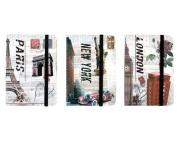 Opakowanie Notes z gumką A5 Londyn/Paryż/Nowy Jork