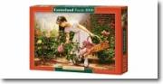 Okładka książki Puzzle 1000 Dziewczynka w ogrodzie różanym CASTOR