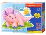 Opakowanie Puzzle 12 maxi - Pink Baby Triceratops CASTOR