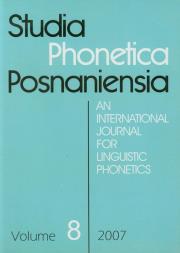 Opakowanie Studia Phonetica Posnaniensia 8 2007