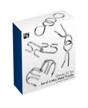 Zestaw łamigł.metalowych mini 4 szt IQ Test. nr. kat PPUQ1223. Autor: Professor Puzzle. Dadada.pl Okładka książki Zestaw łamigł.metalowych mini 4 szt IQ Test. nr. kat PPUQ1223