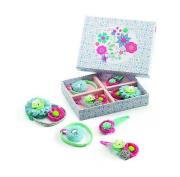 Opakowanie Zestaw spinek i gumek Błękitne kwiaty