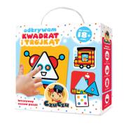 Czuczu. Odkrywam kwadrat i trójkąt. Autor:   Praca zbiorowa. Dadada.pl Okładka książki Czuczu. Odkrywam kwadrat i trójkąt