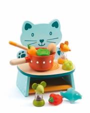 Drewniany zestaw - Kuchenka kotek. Wydawca: Djeco. Dadada.pl Opakowanie Drewniany zestaw - Kuchenka kotek