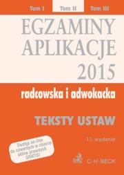 Opakowanie Egzaminy Aplikacje 2015 radcowska i adwokacka t.2