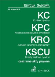 Kodeks cywilny. Kodeks postępowania cywilnego. Kodeks rodzinny i opiekuńczy. Koszty sądowe cywilne oraz inne akty prawne. Edycja sądowa. Autor: praca zbiorowa. Dadada.pl Okładka książki Kodeks cywilny. Kodeks postępowania cywilnego. Kodeks rodzinny i opiekuńczy. Koszty sądowe cywilne oraz inne akty prawne. Edycja sądowa