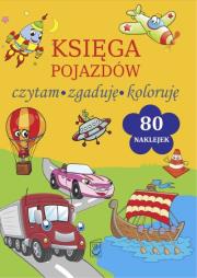 Księga pojazdów. Czytam, zgaduję, koloruję. Autor: Elżbieta Wójcik     Marta Rydz. Dadada.pl Okładka książki Księga pojazdów. Czytam, zgaduję, koloruję