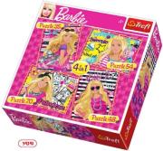 Okładka książki Puzzle 4w1 Wakacje Barbie TREFL