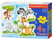 Opakowanie Puzzle x 4 Kontur - African Animals CASTOR
