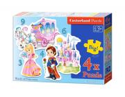 Opakowanie Puzzle x 4 Kontur - World of Princesses CASTOR