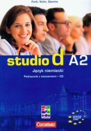 Studio d A2 Język niemiecki Podręcznik z ćwiczeniami + CD. Autor: Funk Hermann, Kuhn Christina, Demme Silke. Dadada.pl Okładka książki Studio d A2 Język niemiecki Podręcznik z ćwiczeniami + CD
