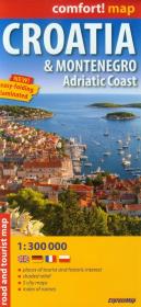 Opakowanie Croatia Montenegro Adriatic Coast mapa samochodowo-turystyczna 1:300 000