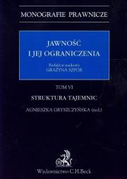 Jawność i jej ograniczenia t.6 Struktura tajemnic. Wydawca: C.H. Beck. Dadada.pl Opakowanie Jawność i jej ograniczenia t.6 Struktura tajemnic
