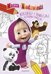 Okładka książki Koloruj i naklejaj. Masza i Niedźwiedź.