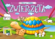 Okładka książki Koloruję i naklejam. Zwierzęta