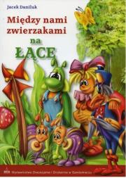 Między nami zwierzakami - na łące. Autor: Daniluk Jacek. Dadada.pl Okładka książki Między nami zwierzakami - na łące