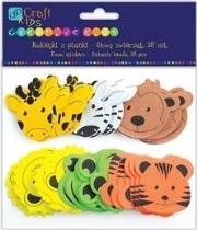 Okładka książki Naklejki z pianki z motywami głów zwierząt 38 szt