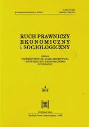 Ruch prawniczy ekonomiczny i socjologiczny 76/14/4. Wydawca: Wydawnictwo Naukowe UAM. Dadada.pl Opakowanie Ruch prawniczy ekonomiczny i socjologiczny 76/14/4
