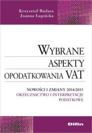 Okładka książki Wybrane aspekty opodatkowania VAT