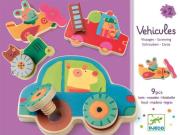 Drewniane pojazdy do skręcania. Wydawca: Djeco. Dadada.pl Opakowanie Drewniane pojazdy do skręcania