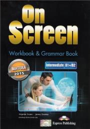 On Screen Intermediate B1 Matura WB&Grammar. Autor: Dooley Jenny, Evans Virginia. Dadada.pl Okładka książki On Screen Intermediate B1 Matura WB&Grammar