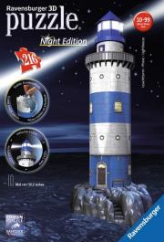 Okładka książki Puzzle 3D 216 Latarnia morska w nocy