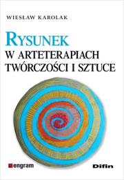 Rysunek w arteterapiach, twórczości i sztuce. Autor: Wiesław Karolak. Dadada.pl Okładka książki Rysunek w arteterapiach, twórczości i sztuce