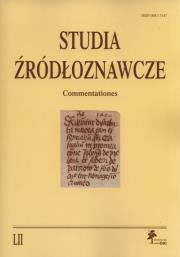 Opakowanie Studia źródłoznawcze Tom 52