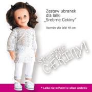 Zestaw ubranek dla lalki Srebrne Cekiny. Wydawca: WeGirls. Dadada.pl Opakowanie Zestaw ubranek dla lalki Srebrne Cekiny